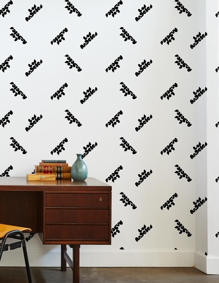 Clare V. Los Angeles Wallpaper - Black & White Geometric Peel & Stick Wallpaper for Living Room, Bedroom, or Office Decor