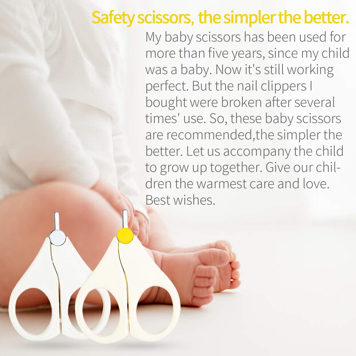 Baby Safety Nail Scissors - Newborn Infant Toddler Nail Clippers with Rounded Tips | Gentle Baby Nail Care for Safe Trimming at Home or On-the-Go