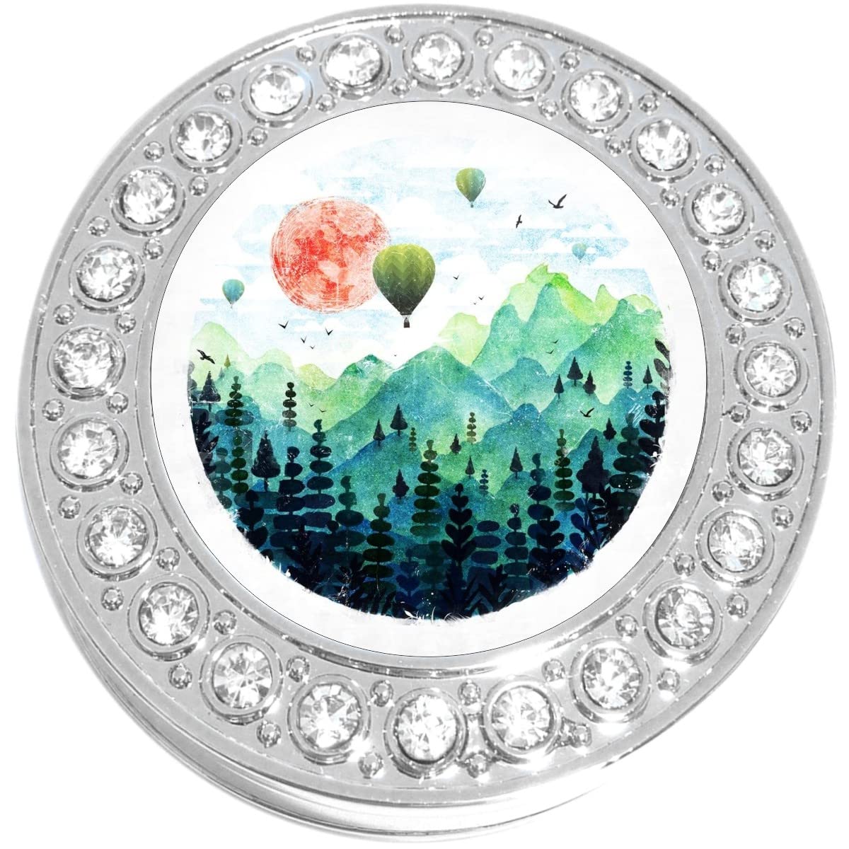 NewCharms Watercolor Hot Air Balloons Purse Hanger with Bling - Foldable Bag Hook for Handbags, Keeps Purse Clean Off Floor - Perfect for Restaurants, Shopping & Travel Accessories