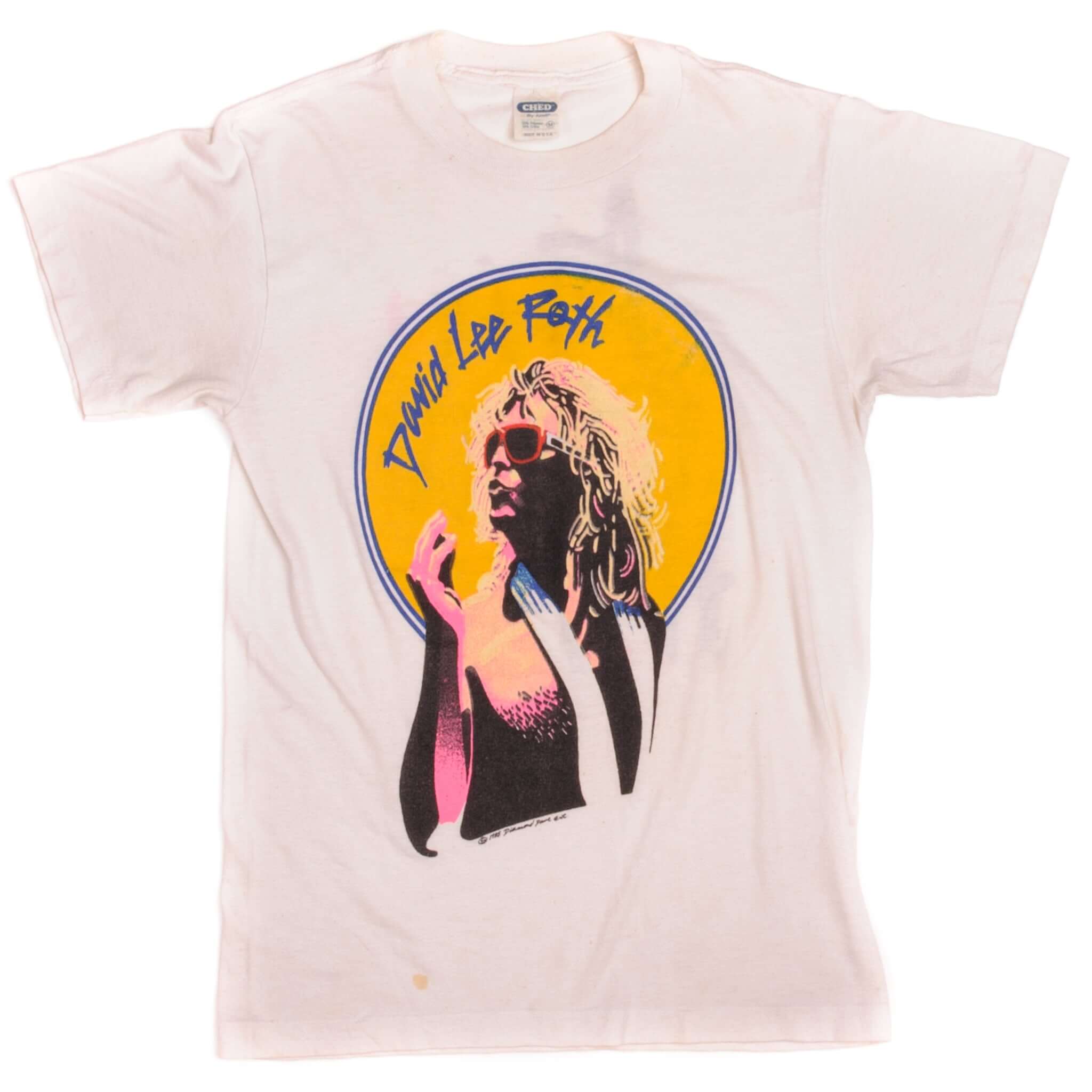 Vintage David Lee Roth Crazy From The Heat 1985 T-Shirt - Small Size - 100% Cotton - Made in USA - Retro Rock Band Tee - Perfect for Concerts, Music Festivals & 80s Theme Parties