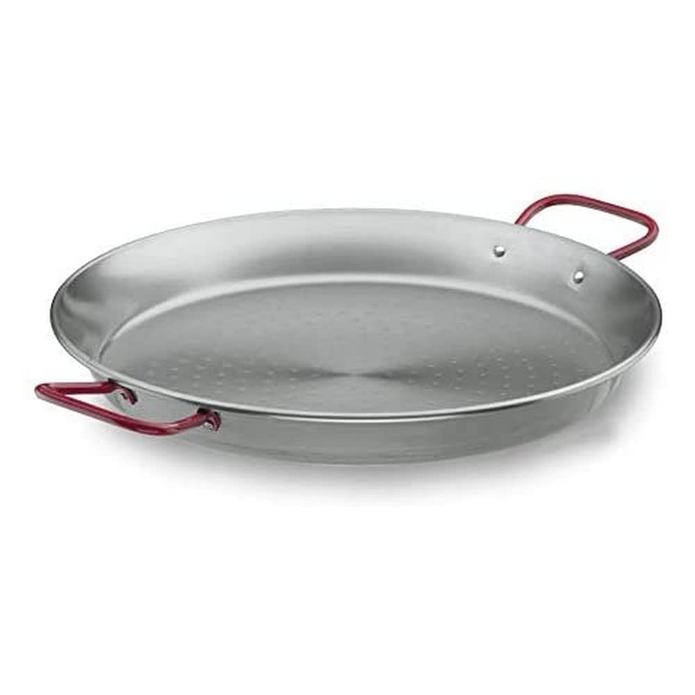 LACOR 63666 65cm Traditional Spanish Paella Pan - Heavy Duty Carbon Steel, Rust-Resistant - Perfect for Outdoor Cooking, Camping & Large Gatherings