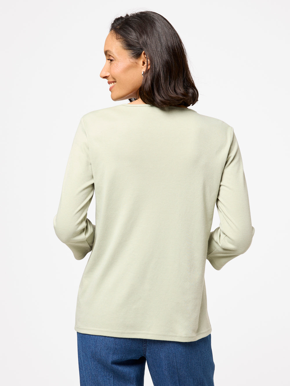 Winterlock 3/4 Sleeve Women's Tops - Soft Stretch Casual Blouse for Fall & Winter - Perfect for Office, Date Night & Layering