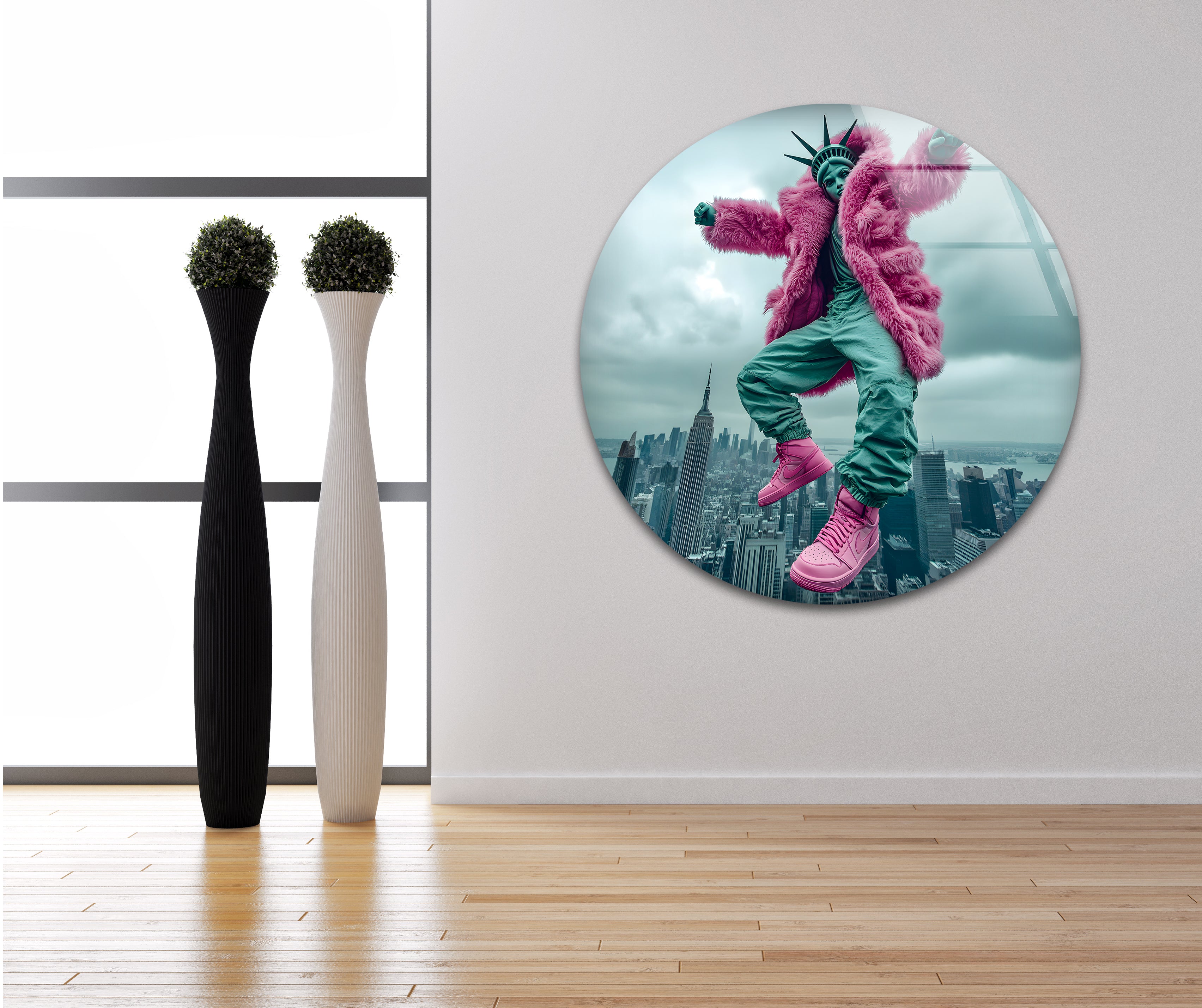 Modern Glass Wall Art - Handcrafted Abstract Design for Home & Office Decor | Perfect for Living Room, Bedroom, or Workspace