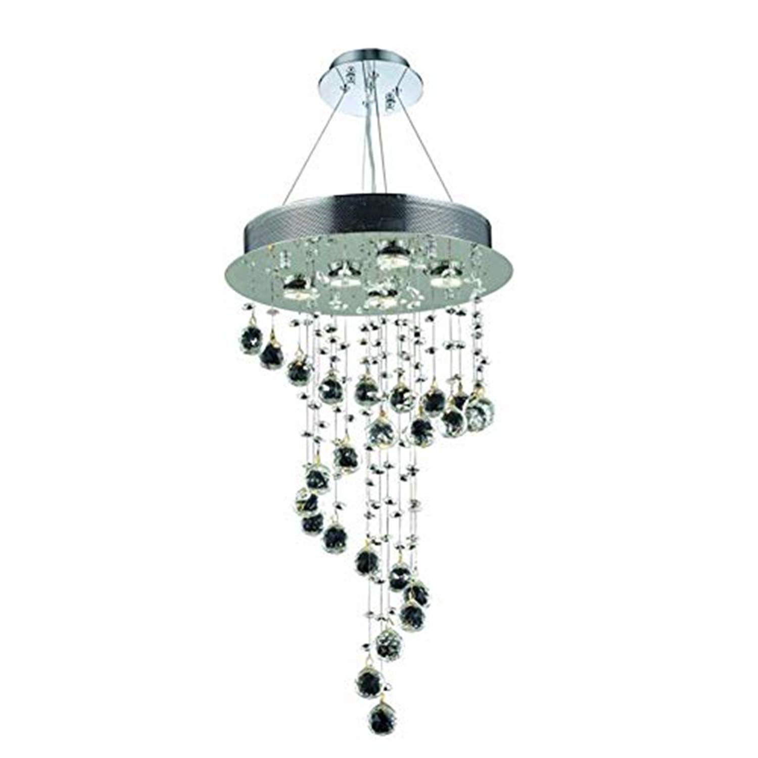 26 in. 5-Light Chrome Chandelier with Royal Cut Crystal - Perfect for Dining Room, Living Room, and Bedroom Lighting