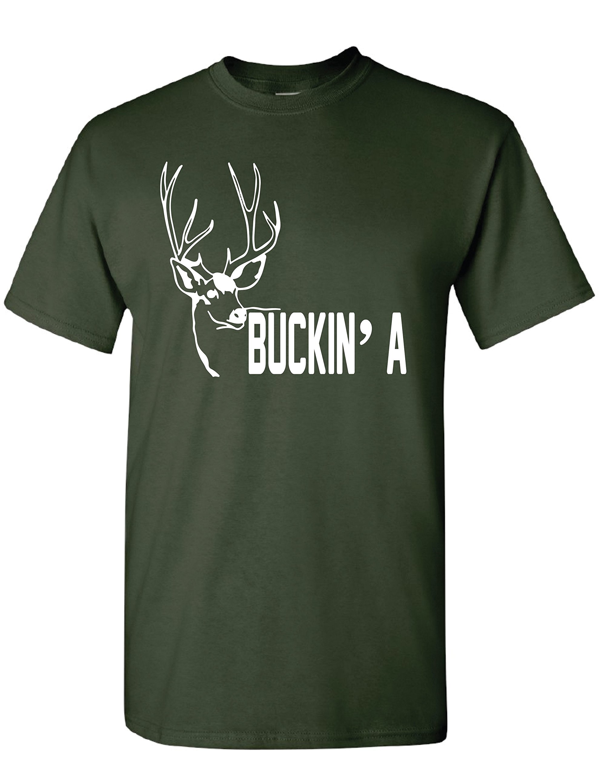 STUFF WITH ATTITUDE Buckin A - Forest Graphic T-Shirt for Men | Trendy Casual Wear for Outdoor Adventures & Music Festivals