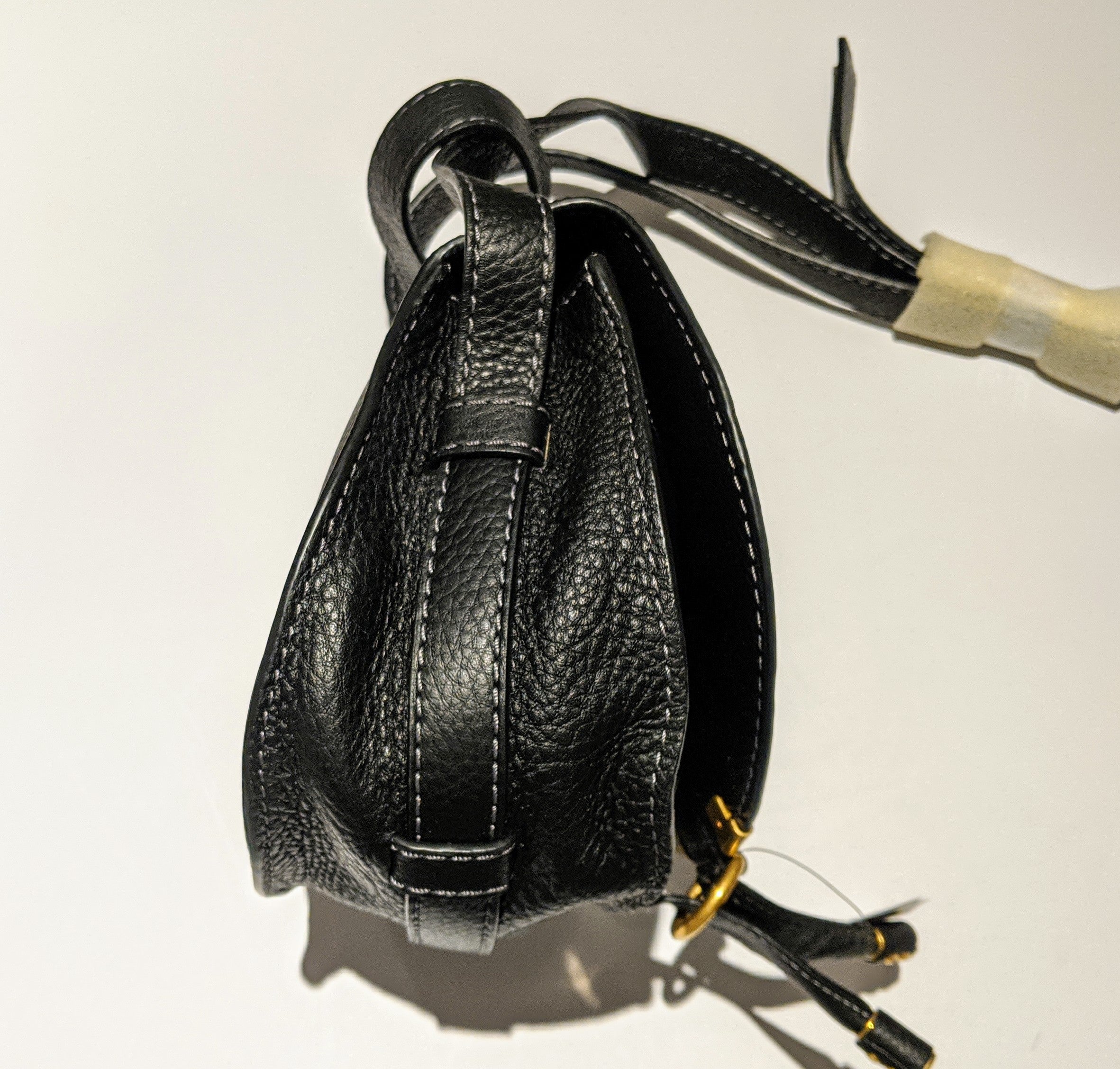 Chloé Marcie Small Black Leather Crossbody Bag - Women's Designer Handbag for Everyday Use, Work & Travel | Luxury Shoulder Purse with Gold-Tone Hardware