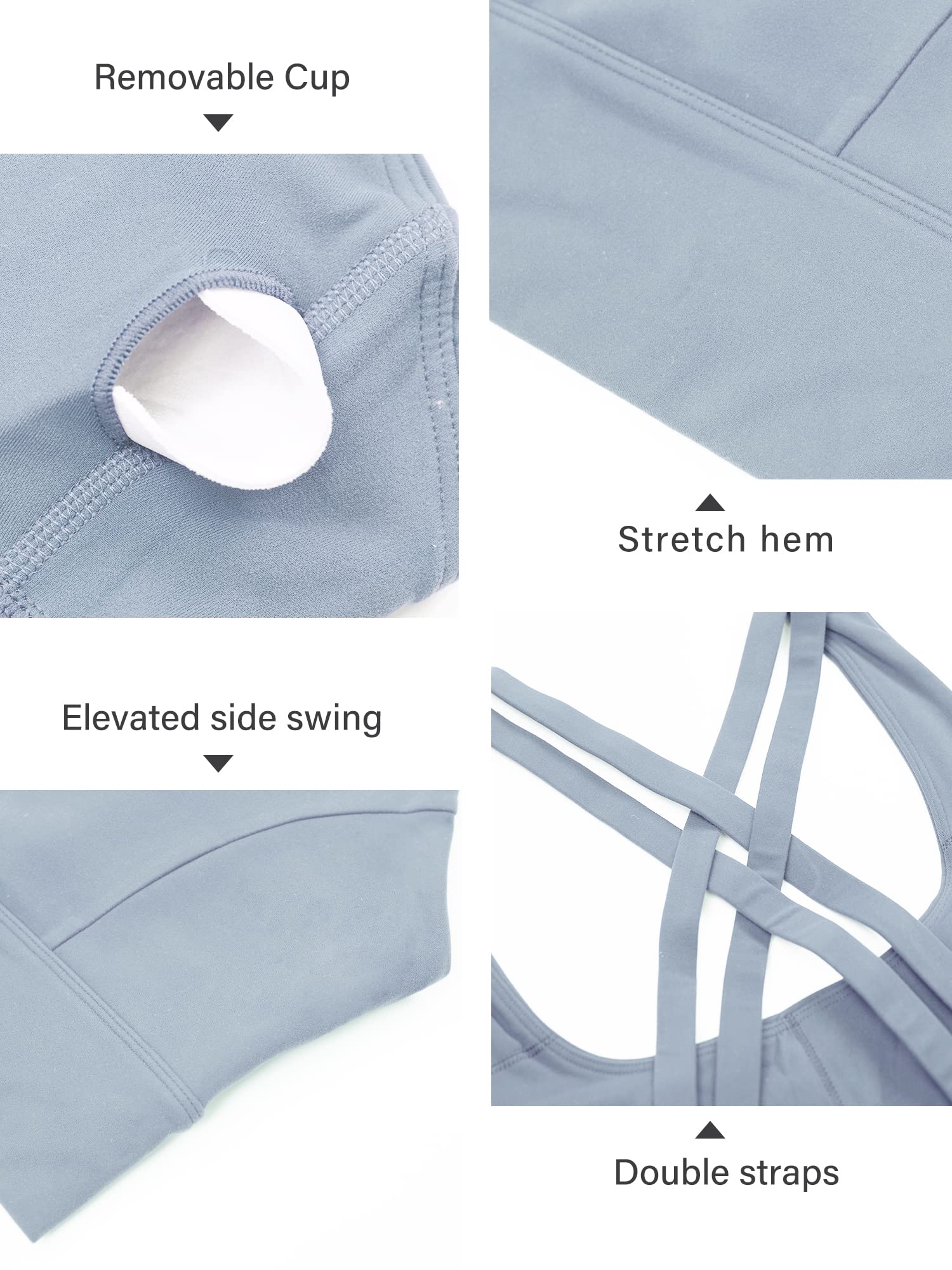 Stelle Women's Strappy Full Coverage Sports Bra - Criss Cross Back Yoga Bra with Padding for Workout & Gym - Perfect for Running, Yoga, and High-Intensity Training