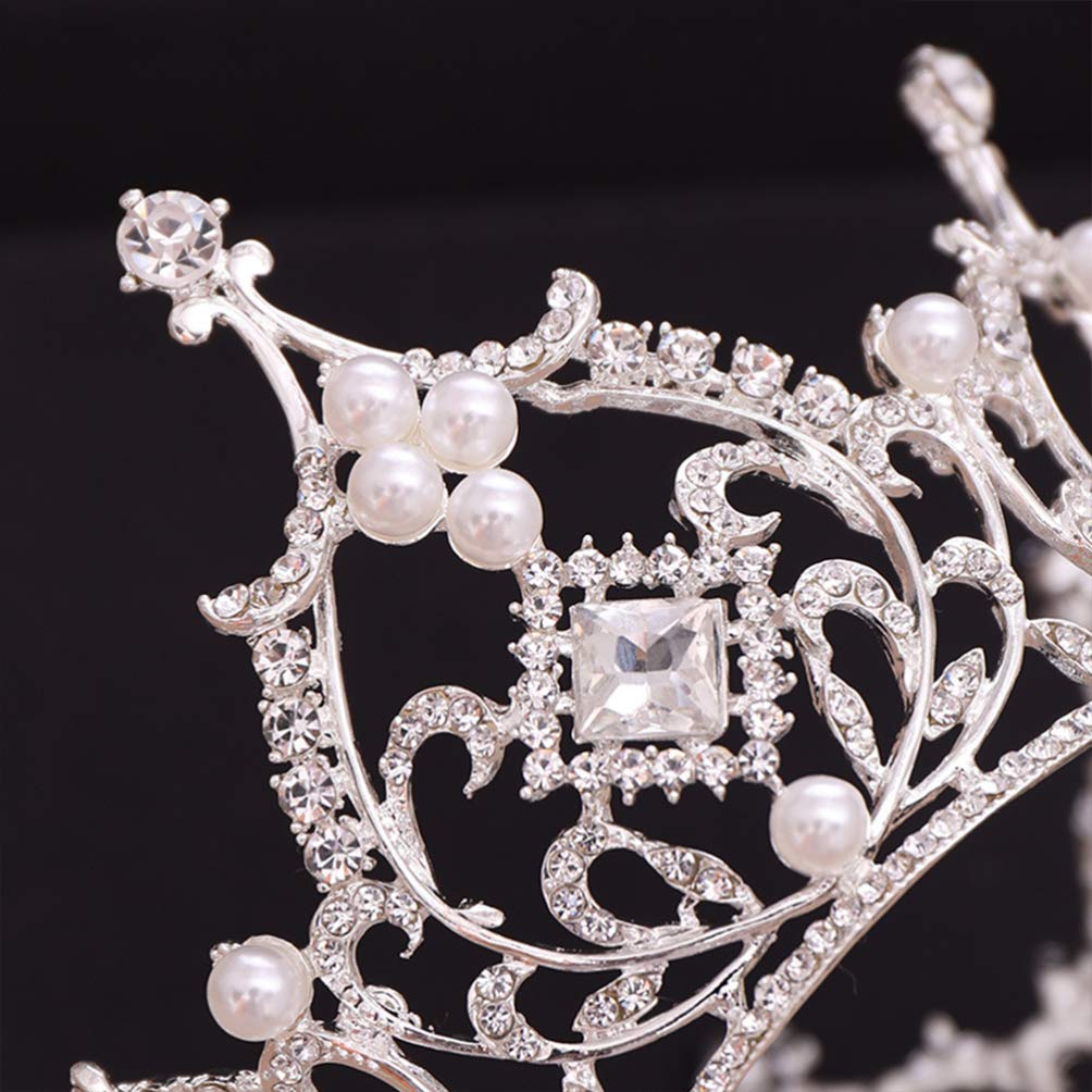 Luxury Minkissy Crystal Bridal Tiara Headband for Women - Baroque Rhinestone Wedding Crown, Queen Headpiece, White Round Bridal Accessories | Perfect for Weddings, Prom, Pageants, and Special Occasions