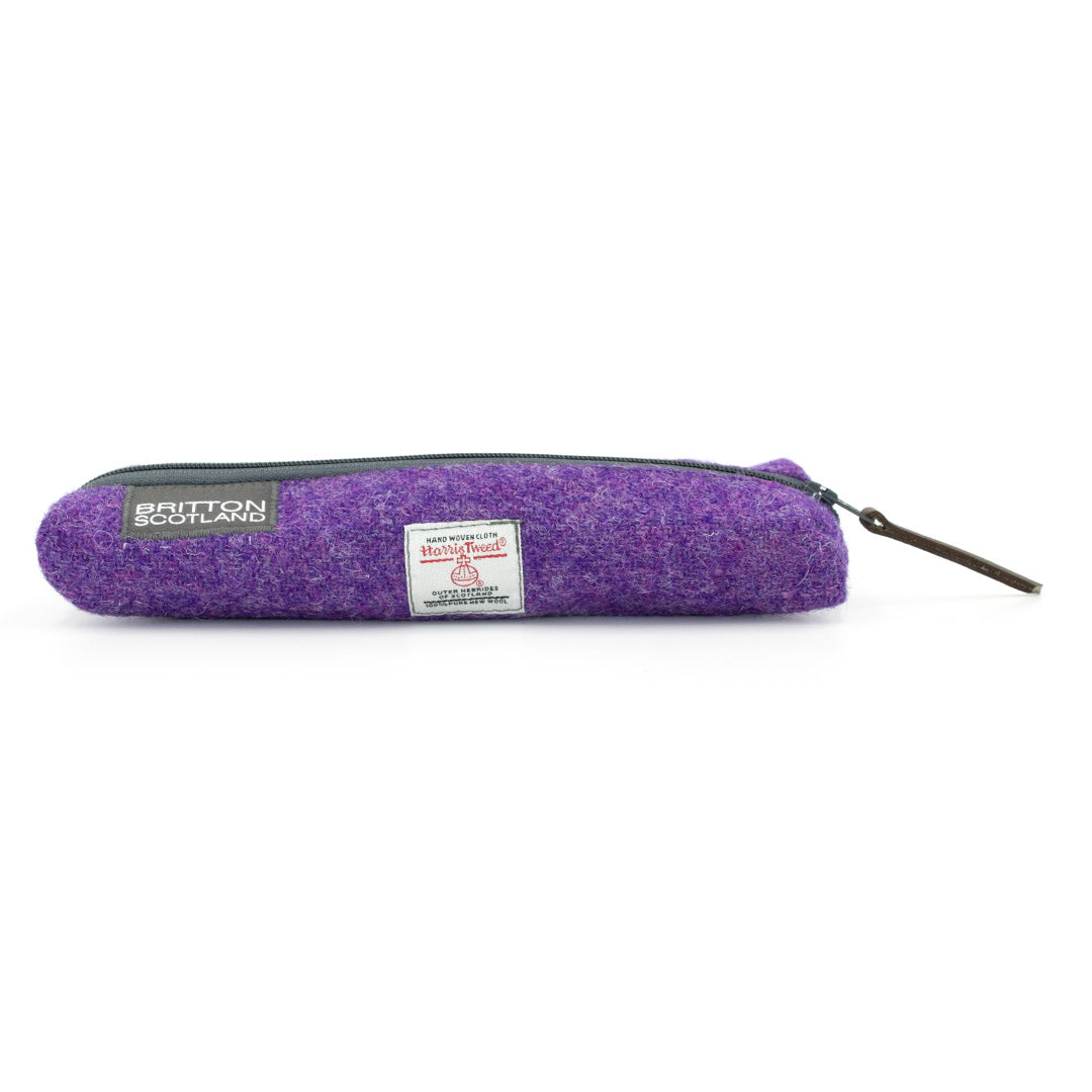 Handmade Harris Tweed Slim Pencil Case - Britton Scotland | Premium School & Office Stationery Organizer for Students & Professionals