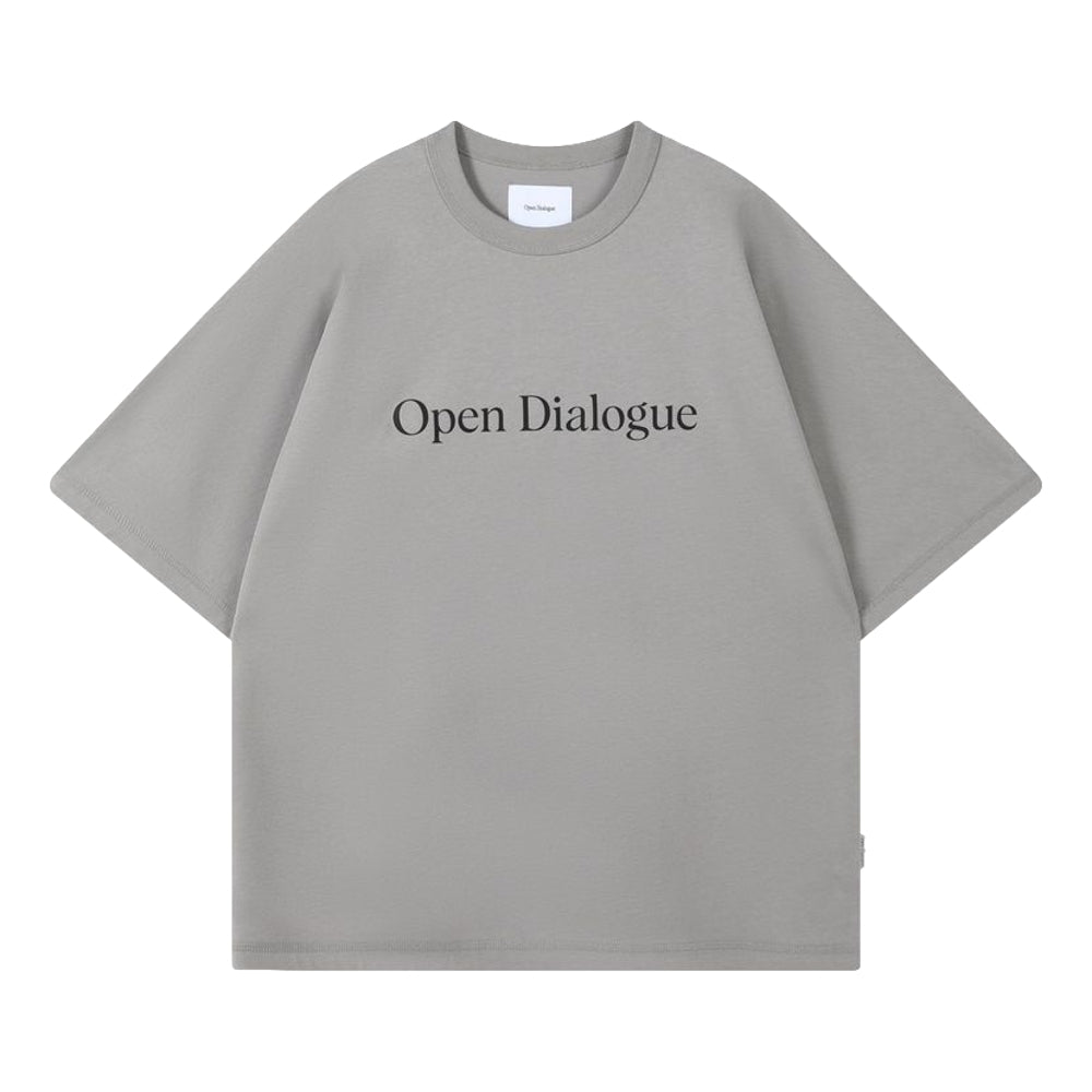 Open Dialogue Big Logo Graphic T-Shirt for Men & Women - Soft Cotton Grey Tee - Casual Streetwear & Everyday Wear