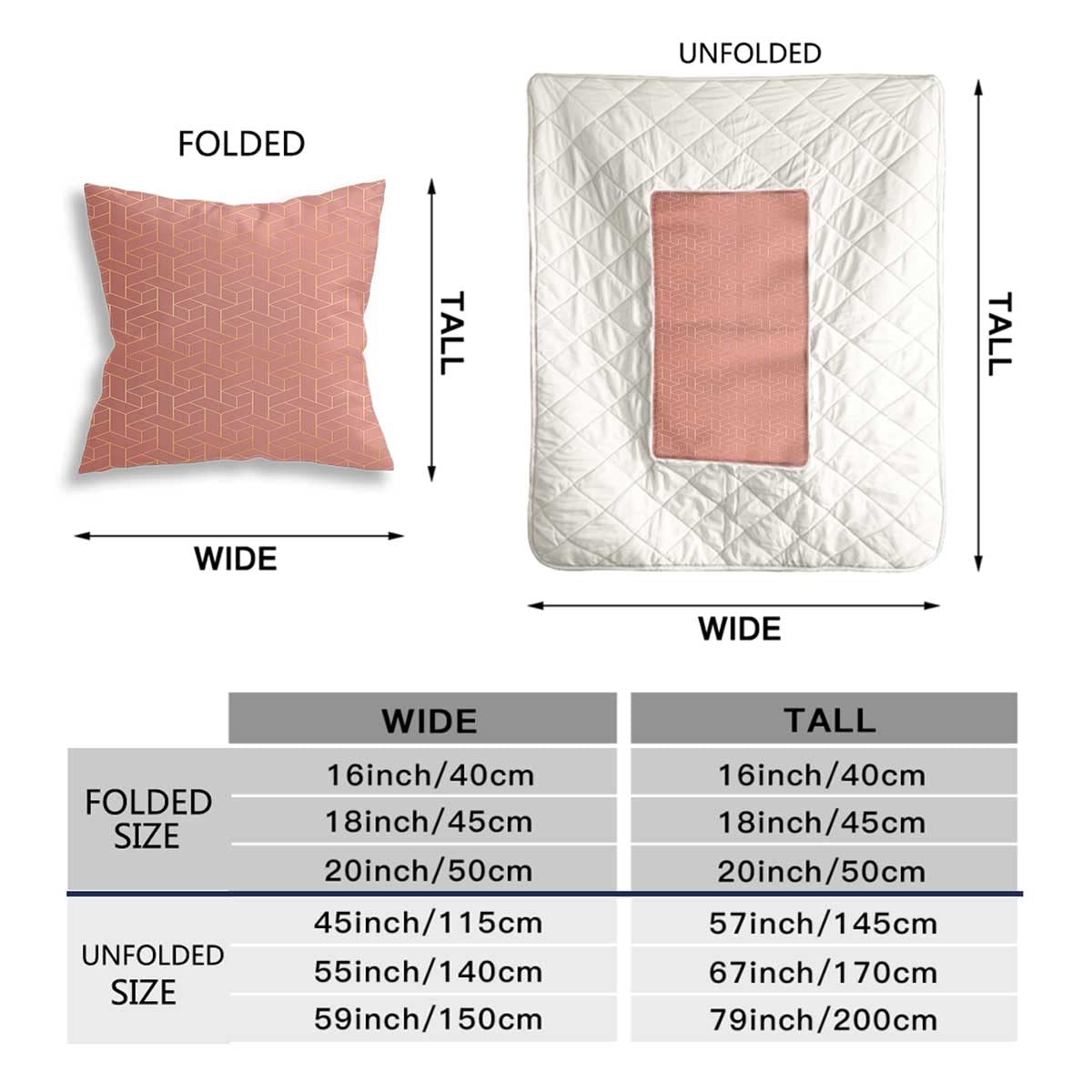 2 in 1 Foldable Throw Pillow & Blanket - 16