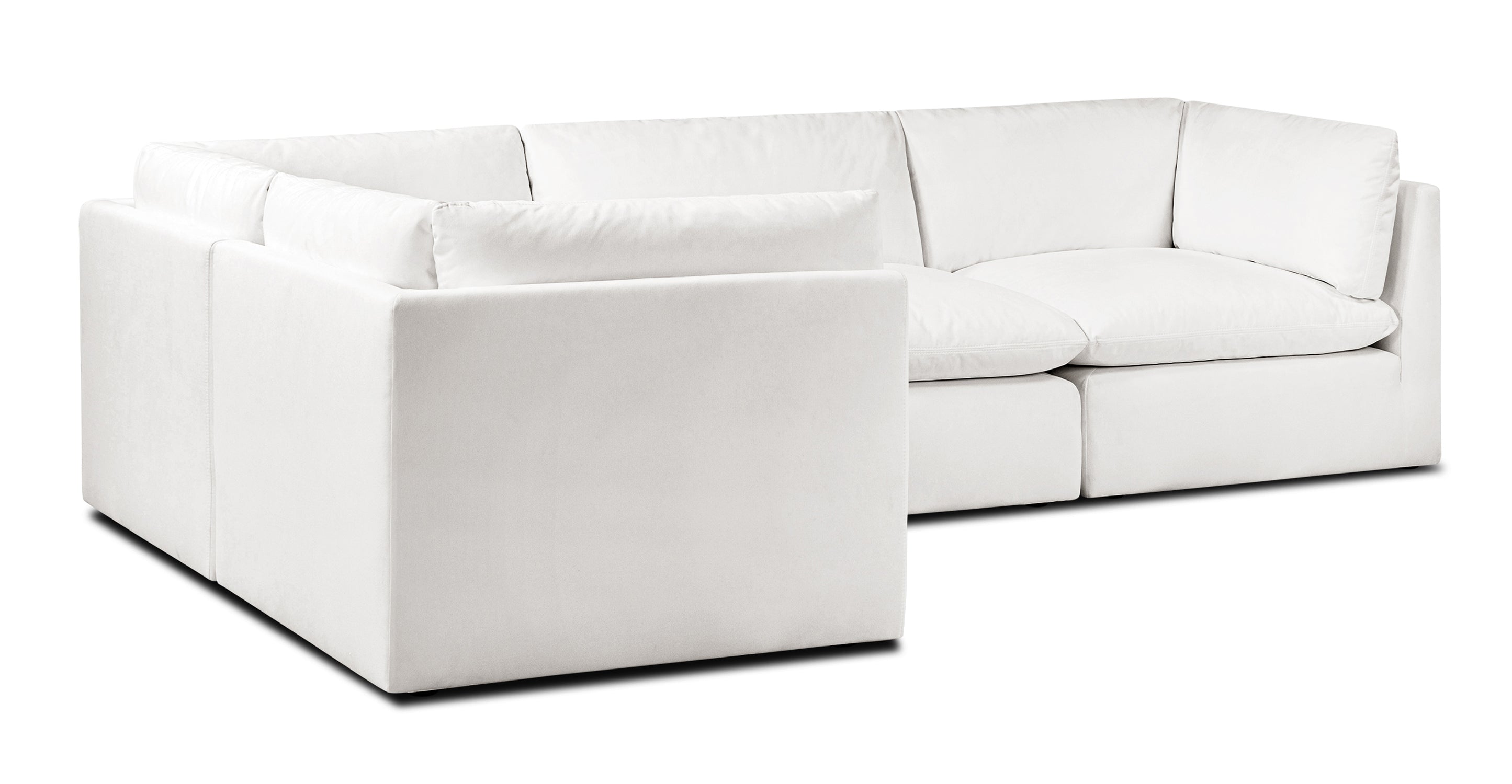 4-Seat Davos Modular L-Shaped Sectional Sofa - Modern Living Room Furniture for Small Spaces & Apartments - Perfect for Family Gatherings & Movie Nights