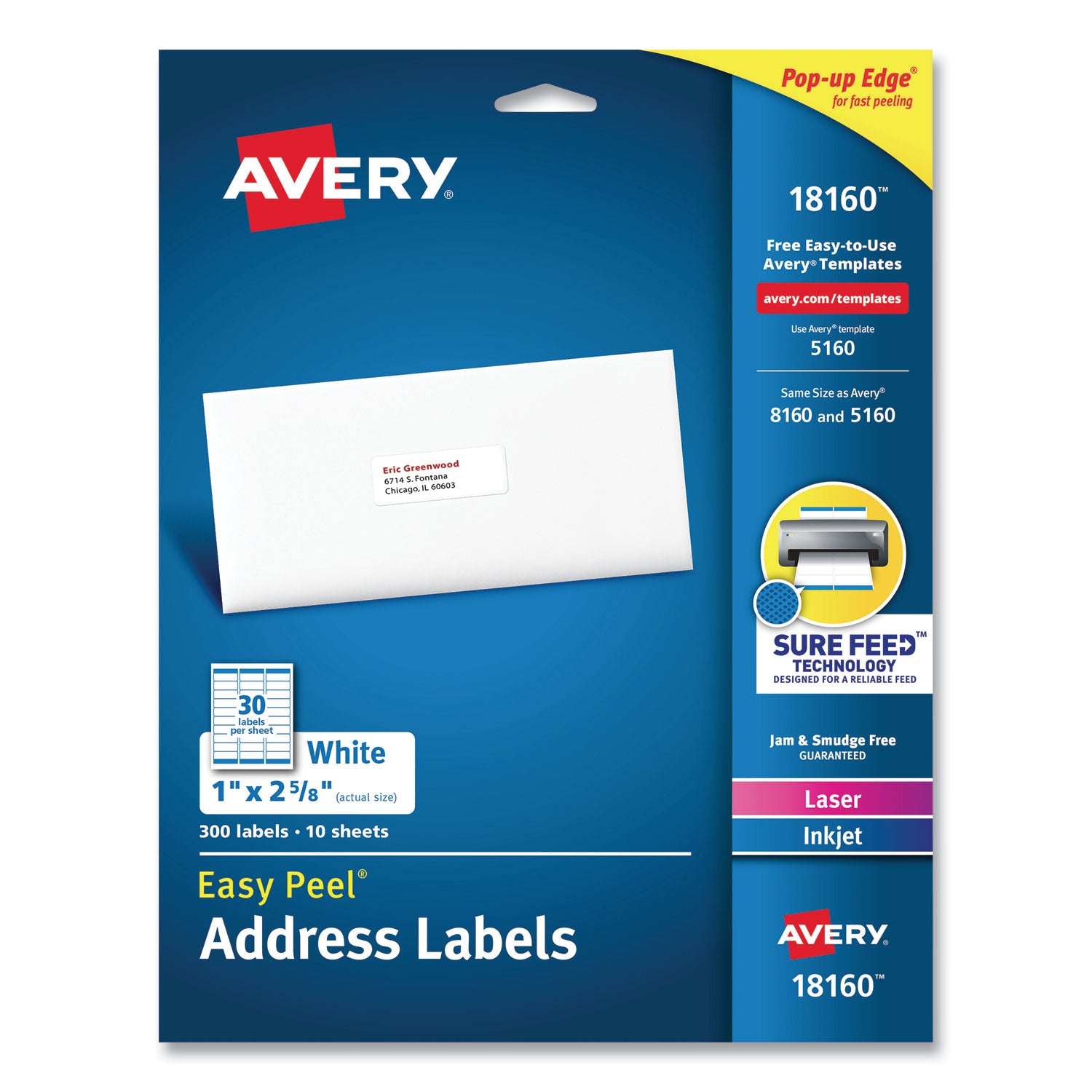 Avery® Easy Peel White Address Labels for Inkjet Printers - 1