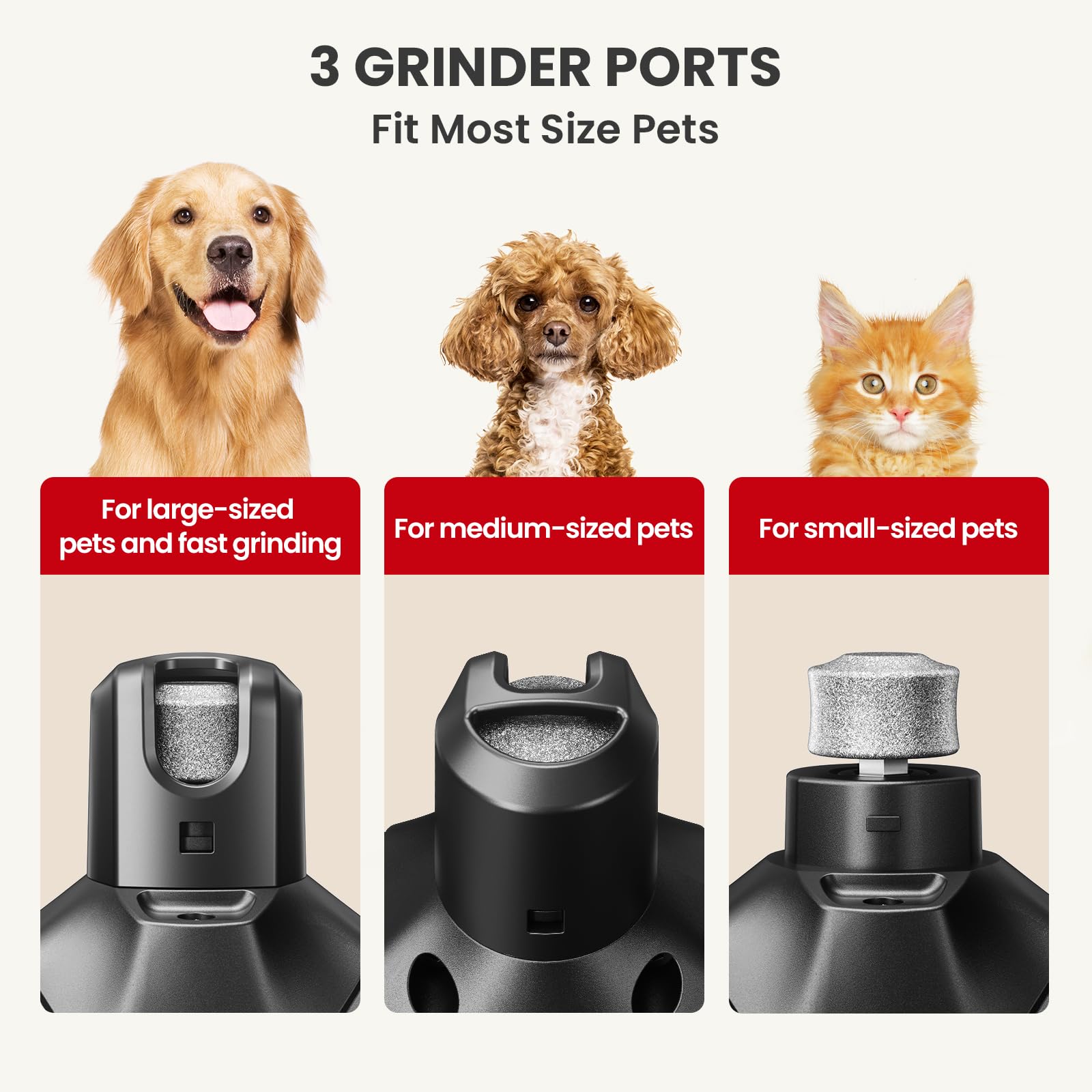 **Ultra Quiet Dog Nail Grinder with LED Light & 2 Speeds - Rechargeable Cordless Pet Nail Trimmer for Small, Medium & Large Dogs & Cats - Professional Painless Pet Claw Grooming Kit for Safe & Easy At-Home Nail Care**    *(Perfect for stress-free pet grooming, reducing scratches, and keeping nails healthy at home!)*