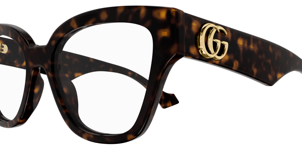Gucci GG1424O 006 Havana Square Women's Eyeglasses - Stylish Designer Optical Frames for Women, Perfect for Work, Reading & Fashion Accessories