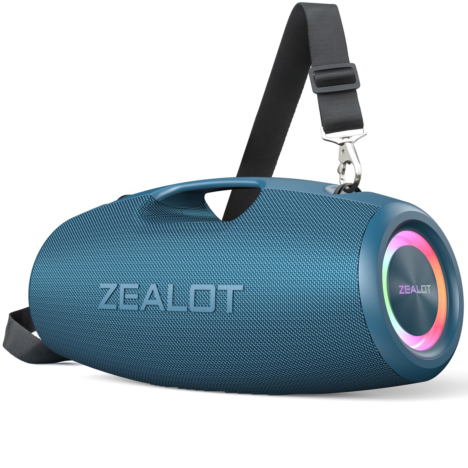 ZEALOT 120W Portable Bluetooth Speaker with Booming Bass, IP67 Waterproof, Built-in LED Lights & Power Bank | Wireless Outdoor Speaker for Camping, Beach, Pool Parties, Hiking & Home Use (Blue)