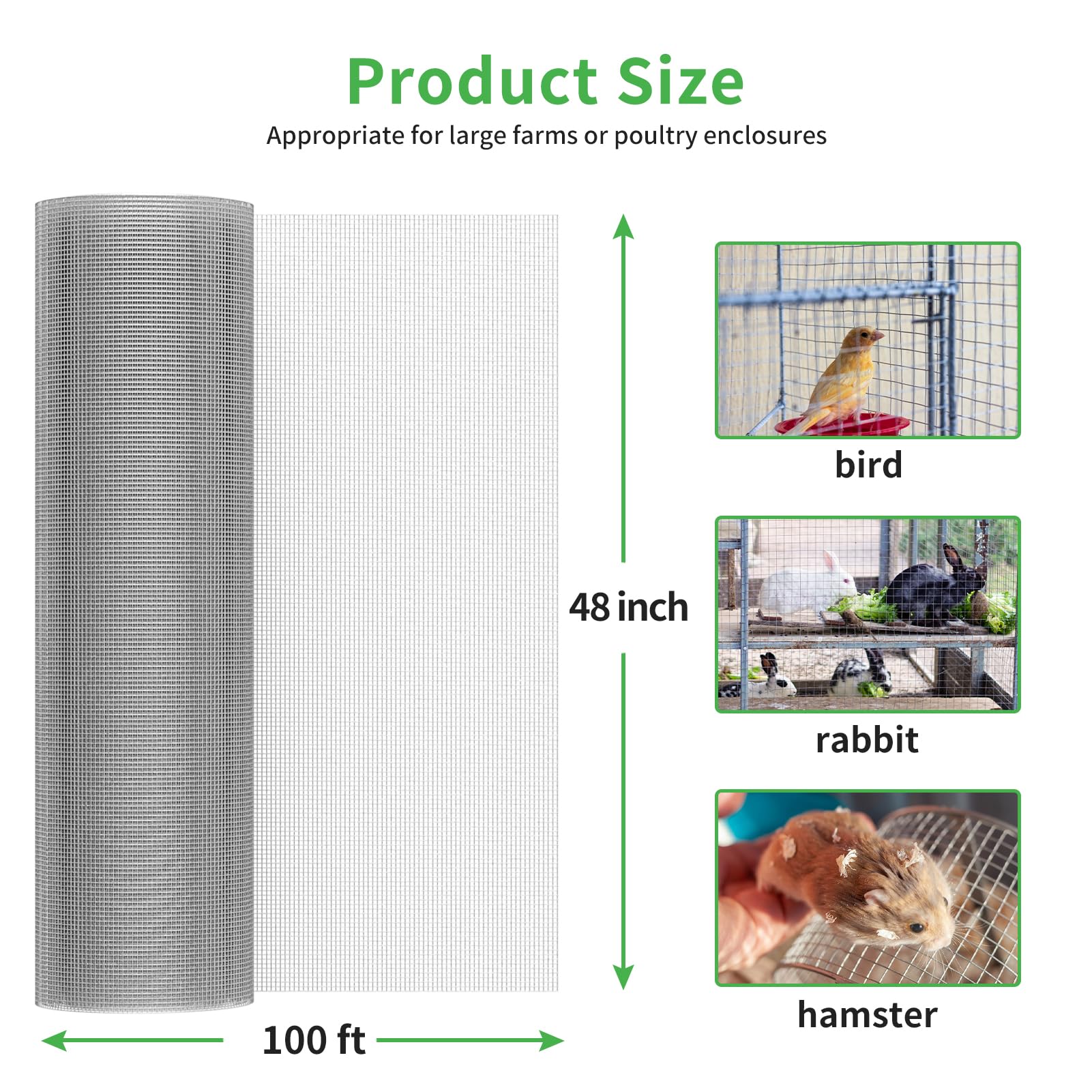 1/4 Inch Galvanized Chicken Wire Mesh - 23 Gauge 48