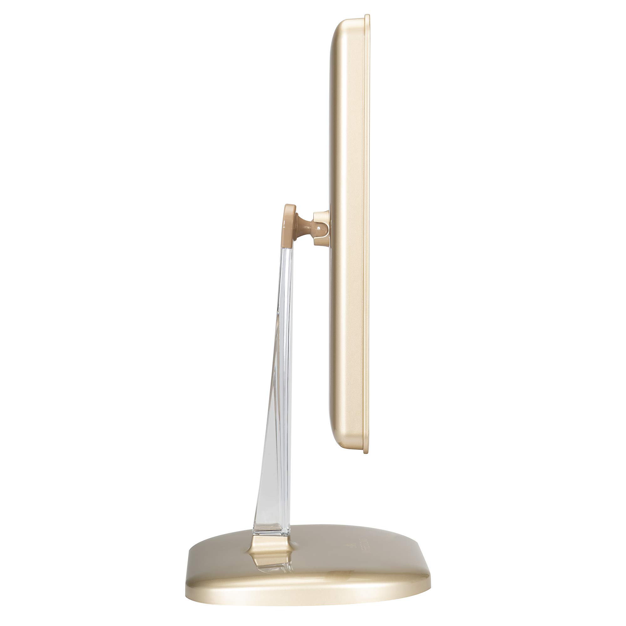 Professional LED Makeup Mirror with Touch Control - 360° Adjustable Vanity Mirror with USB Charging Port, Champagne Gold | Perfect for Home Dressing Table, Beauty Salon & Professional Makeup Artists