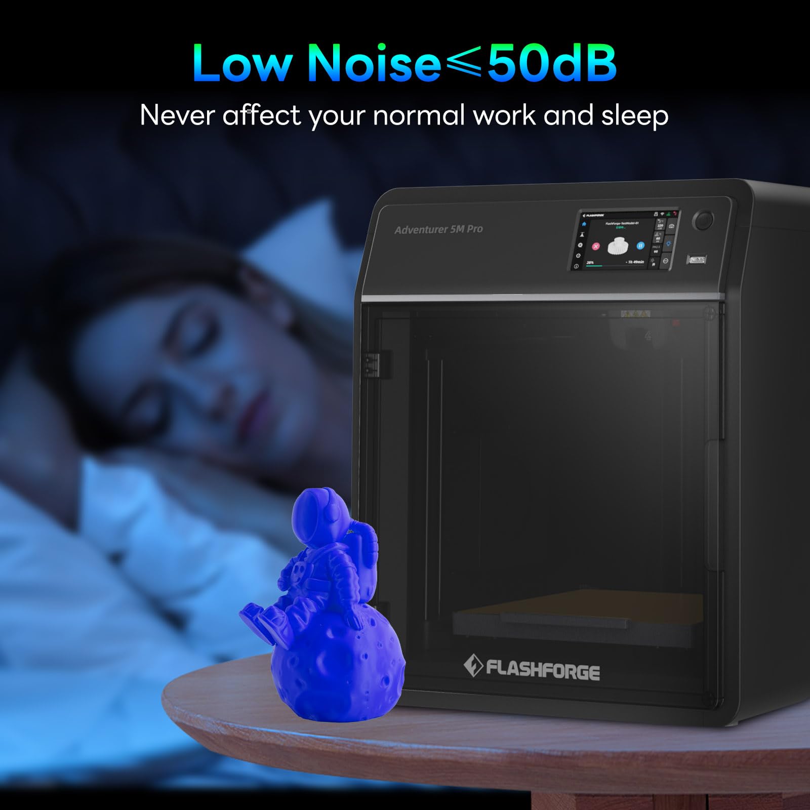 FLASHFORGE Adventurer 5M Pro 3D Printer - High Speed 600mm/s FDM Printer with Auto Leveling | Quick Detachable 280°C Nozzle | CoreXY Structure | Dual Filtration System | Built-in Camera | 220x220x220mm Build Volume - Perfect for Home, Office & Educational 3D Printing Projects