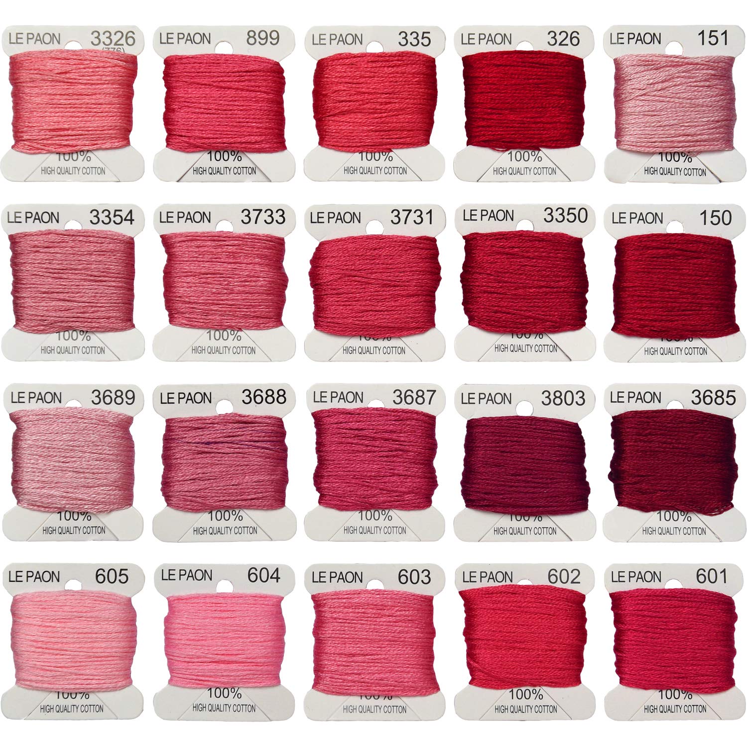 Premium Rainbow Color Embroidery Floss Bobbins - 20-Pack Cross Stitch Threads for Friendship Bracelets & DIY Crafts - Medium Rose Gradient Embroidery Floss for Needlework, Scrapbooking & Handmade Jewelry Making