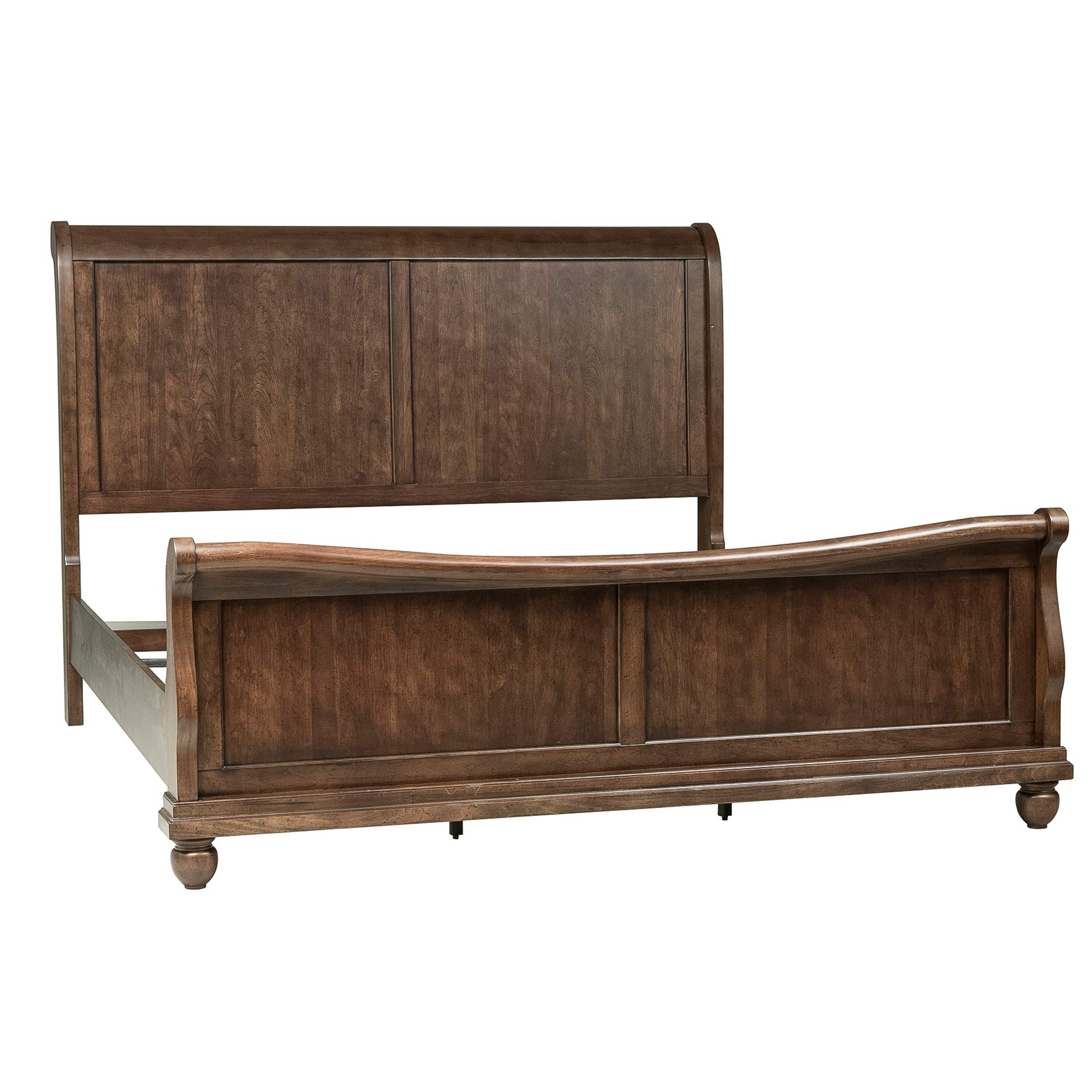 Liberty Furniture Industries Rustic Traditions Queen Sleigh Bed in Cherry Finish - Perfect for Farmhouse & Traditional Bedroom Decor