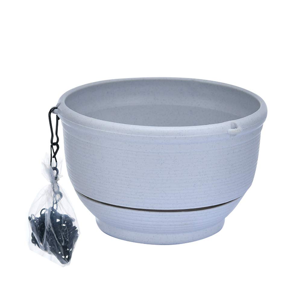 DOITOOL Hanging Flower Pot - Plastic Planter with Chain for Indoor & Outdoor Plants, Flowers, Succulents - Perfect for Balcony, Garden, Patio Decor