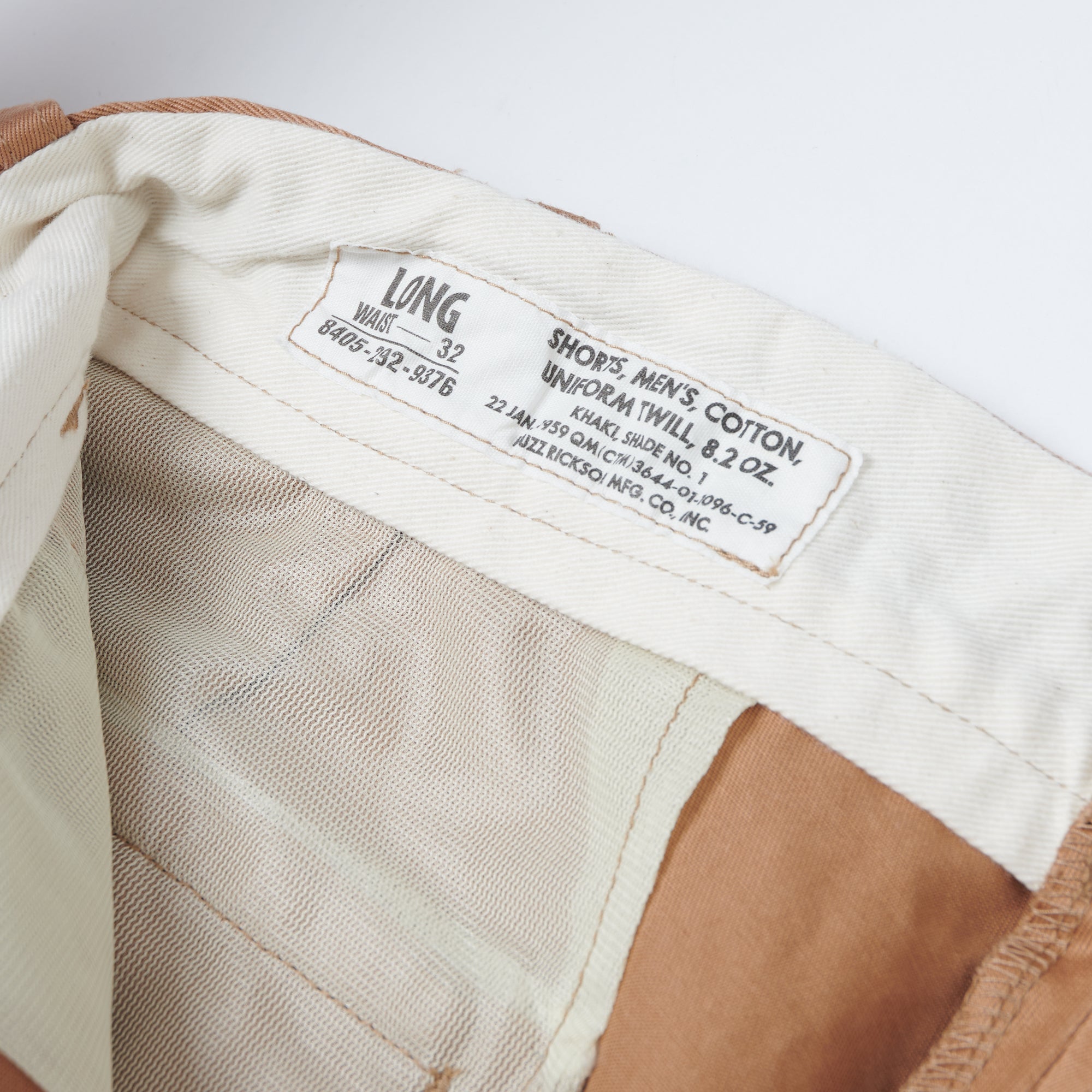 Buzz Rickson's Cotton Uniform Twill 8.2oz Chino Shorts in Khaki - Comfortable Casual Wear for Summer Outings and Beach Vacations