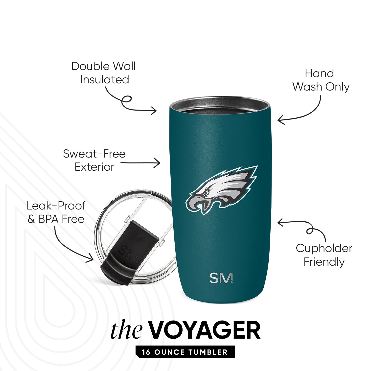 NFL Voyager Insulated Tumbler with Clear Flip Lid & Straw - 20oz Stainless Steel Travel Mug for Hot & Cold Drinks - Perfect for Football Games, Office, Gym & Outdoor Activities
