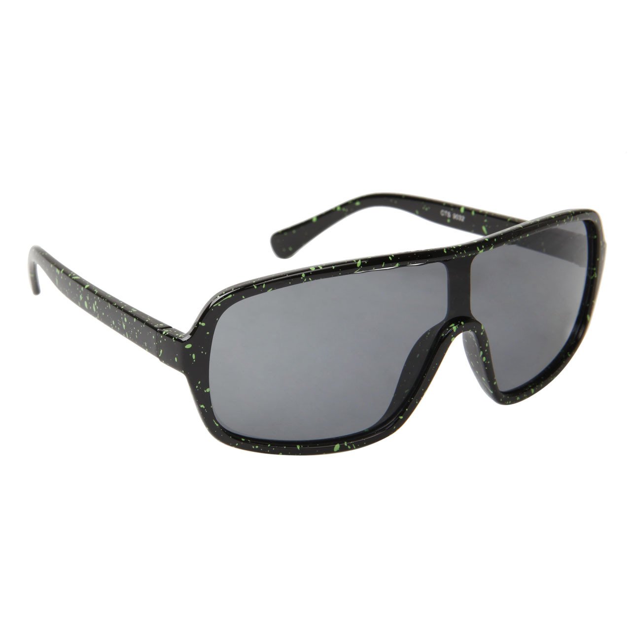 Retro 80's Neon Paint Splatter Wrap Sunglasses - Vintage Style UV Protection Shades for Women & Men - Perfect for Music Festivals, Raves, and Costume Parties