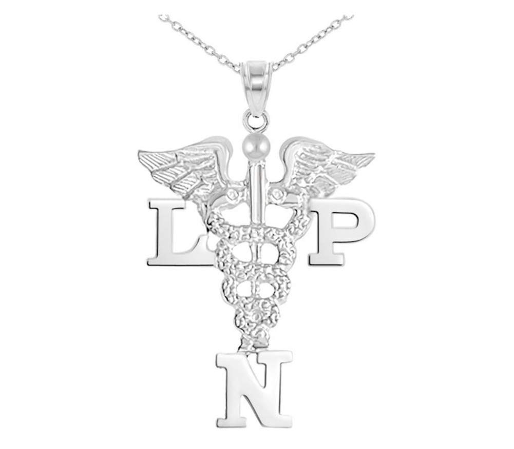 Sterling Silver Licensed Practical Nurse (LPN) Charm Necklace - Elegant Nursing Pin Jewelry Gift for Medical Professionals - Perfect for Graduation, Appreciation Gifts & Daily Wear
