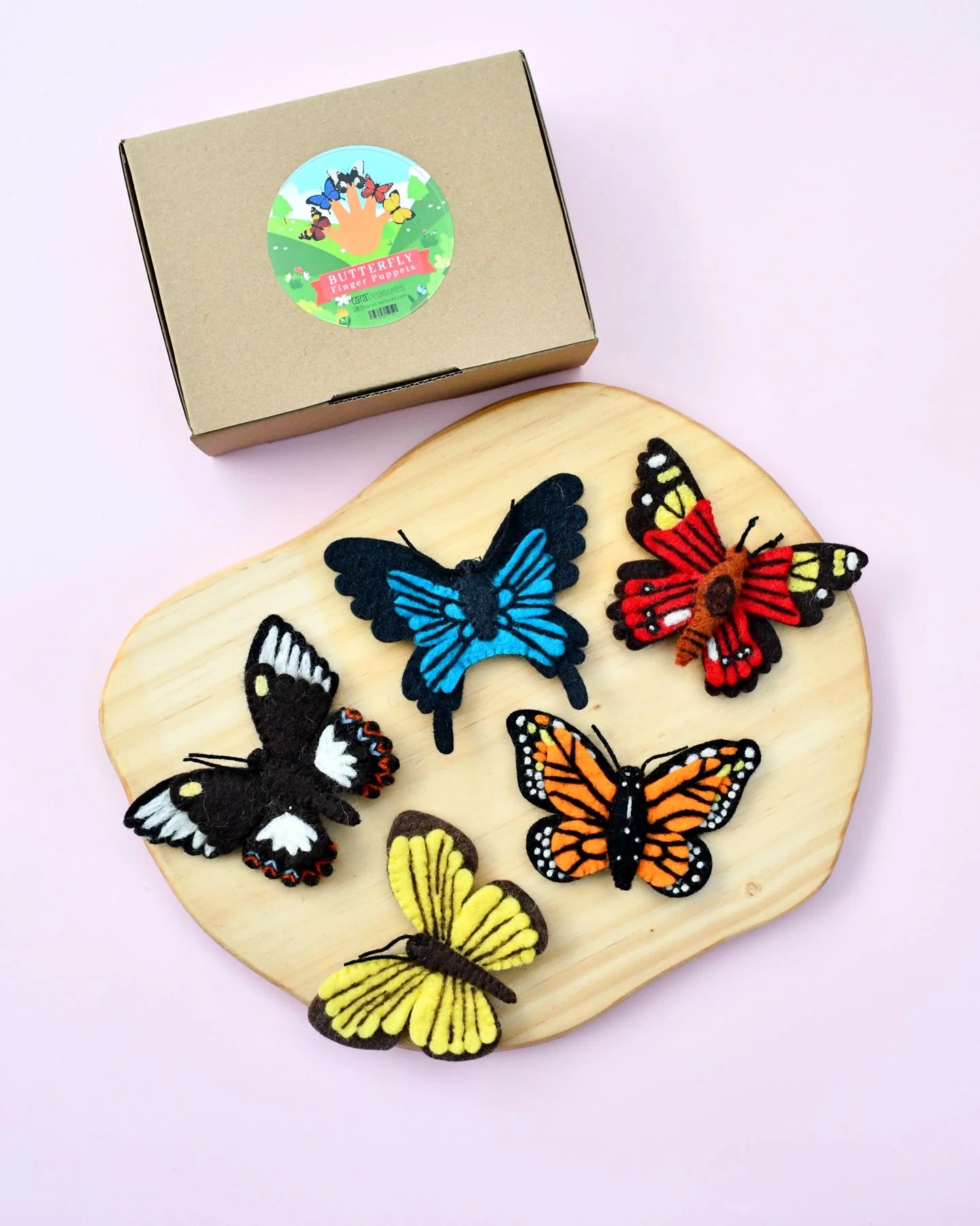 Butterflies Felt Finger Puppet Set - 6PCS Colorful Hand Puppets for Kids Storytelling & Pretend Play - Perfect for Classroom, Birthday Parties & Early Childhood Education