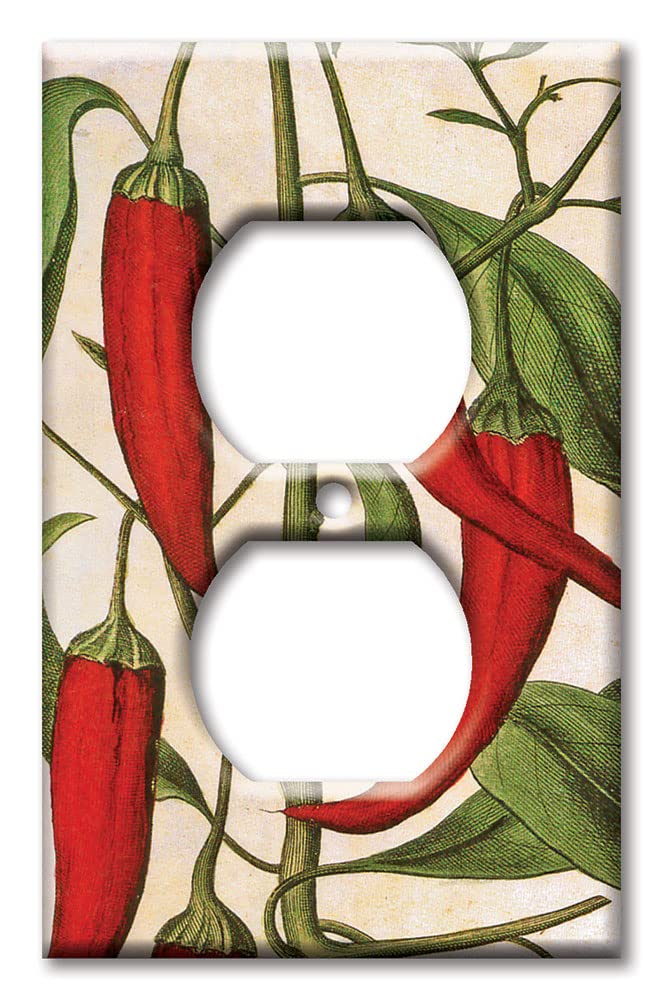 Red Chile Peppers Decorative Light Switch Cover - Southwest Style Wall Plate for Kitchen, Bathroom & Home Decor