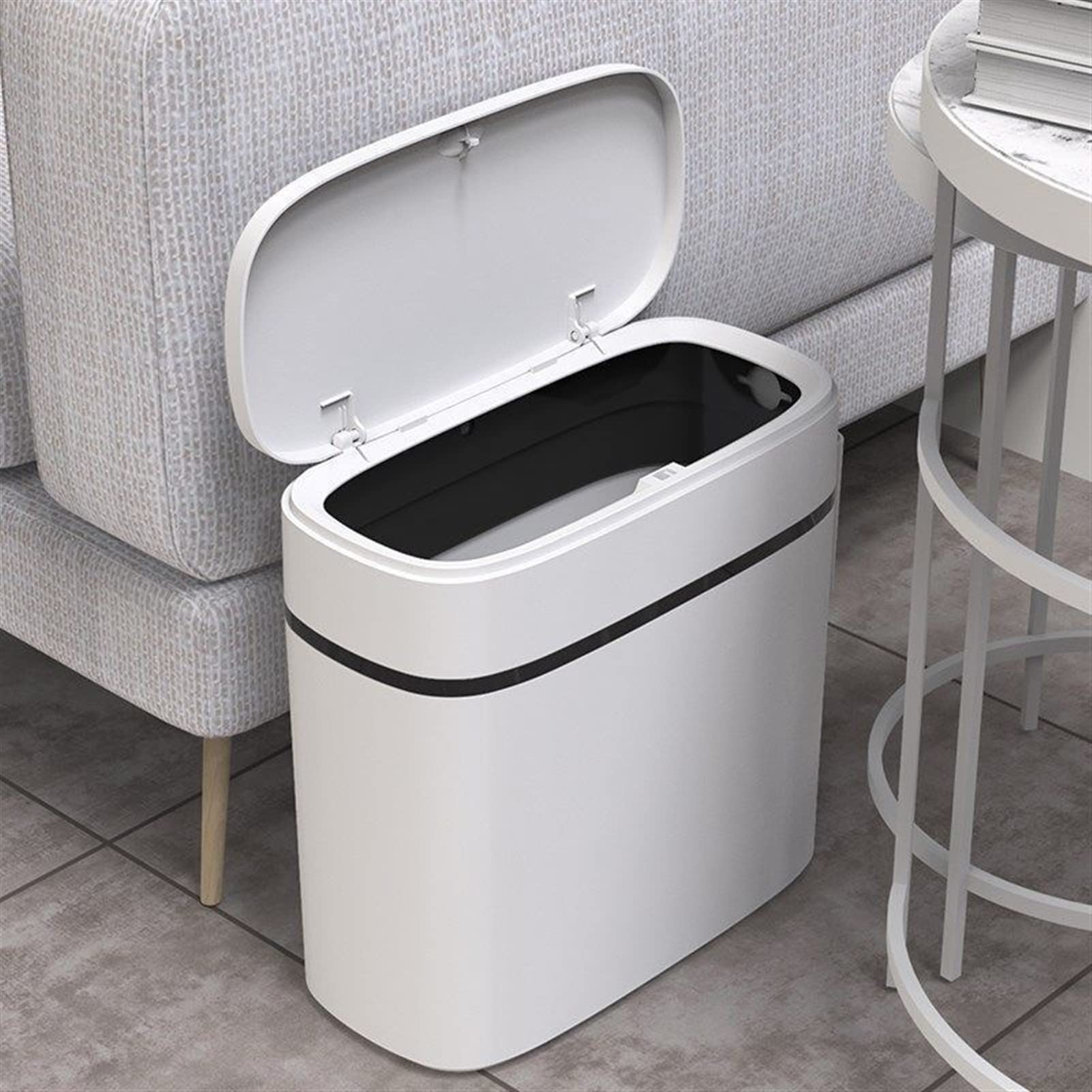 12L Modern Kitchen Trash Can with Lid - Stainless Steel Step Pedal Garbage Bin for Bathroom, Living Room & Office - Odor-Proof & Hands-Free Waste Basket for Easy Disposal