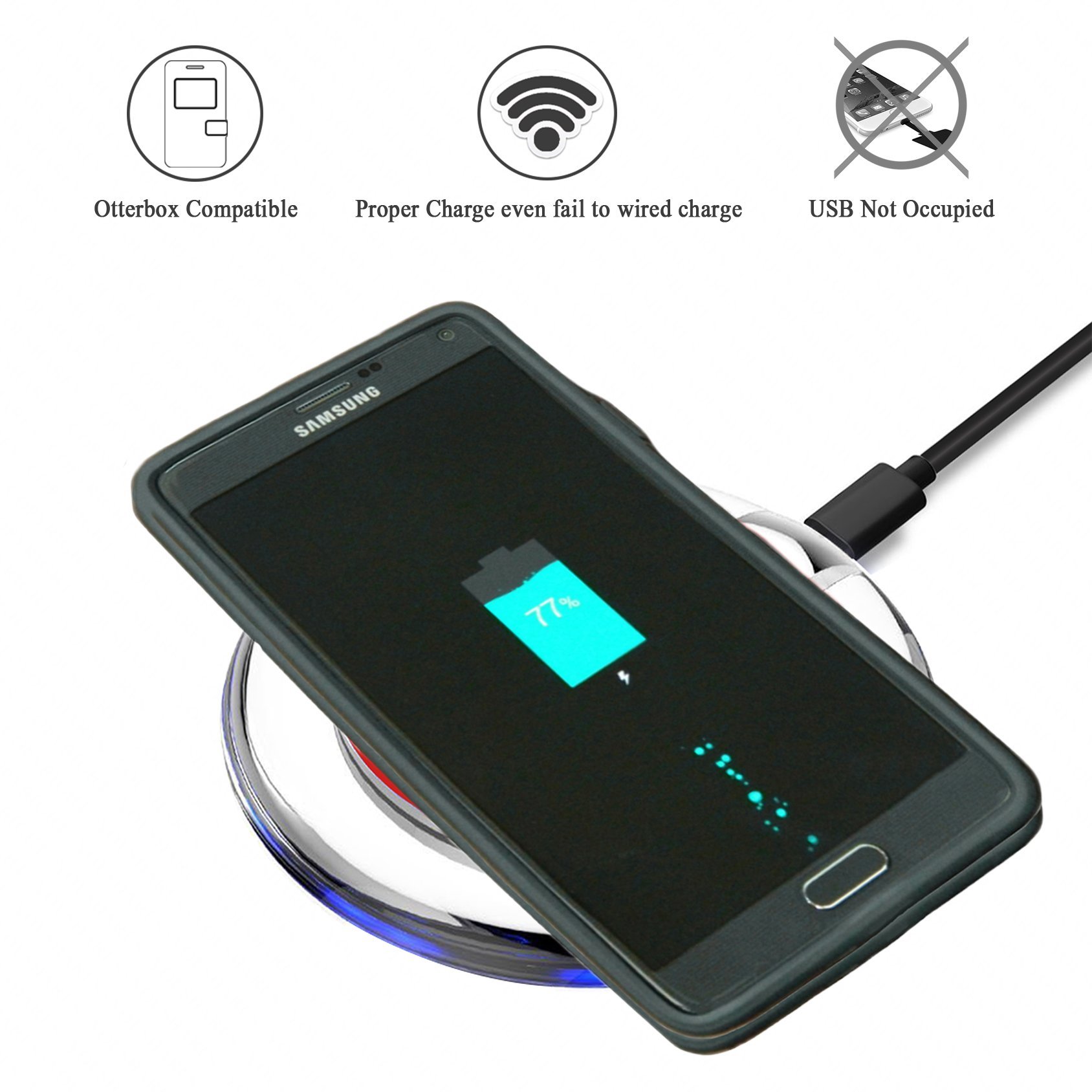 YOUSHARES Qi Wireless Charging Receiver for Samsung Galaxy Note 4 - Built-in Module Card Enables Universal Wireless Charging | Perfect for Home, Office & Travel Use with Any Qi-Compatible Charger