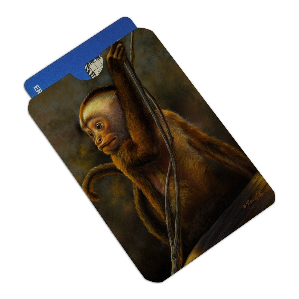 RFID Blocking Credit Card Holder Set of 4 - Capuchin Monkey Organ Grinder Design - Protect Cards from Skimming - Perfect for Travel, Shopping & Everyday Use
