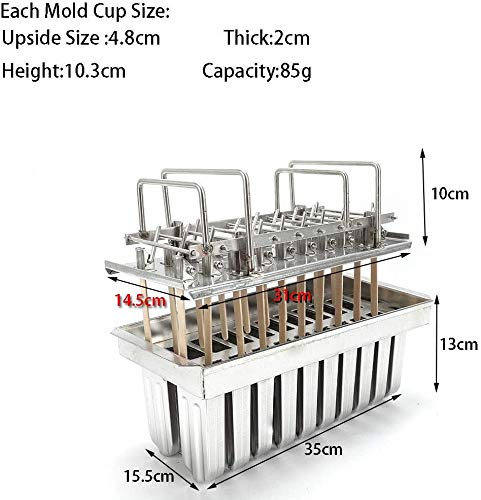 Stainless Steel Ice Pop Molds - 20PCS Round Popsicle Molds with Ice Cream Stick Holders for Homemade Frozen Treats | Perfect for Summer Parties, Kids Snacks & DIY Desserts