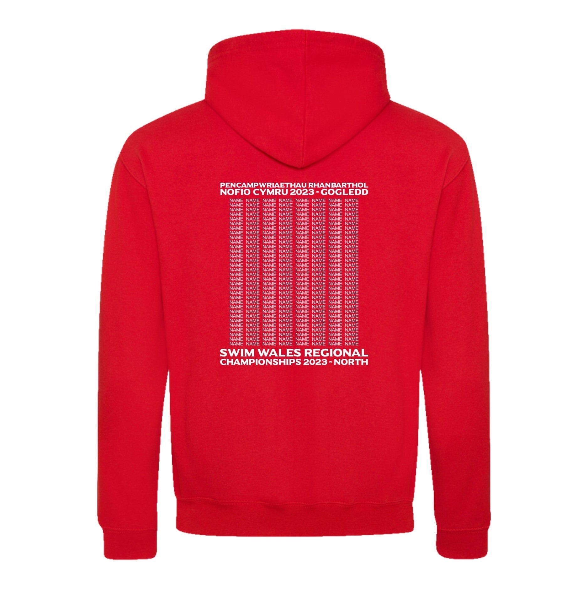 Swim Wales North Region Championships 2023 Hoodie - Red & Black - Perfect for Swimming Competitions & Team Spirit