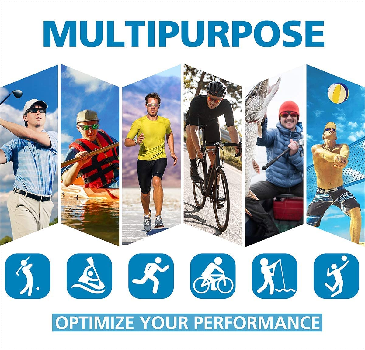 Polarized Fishing Sunglasses for Women & Men - UV Protection, Anti-Glare for Driving, Running, Golf & Cycling - Perfect for Outdoor Sports & Beach Activities