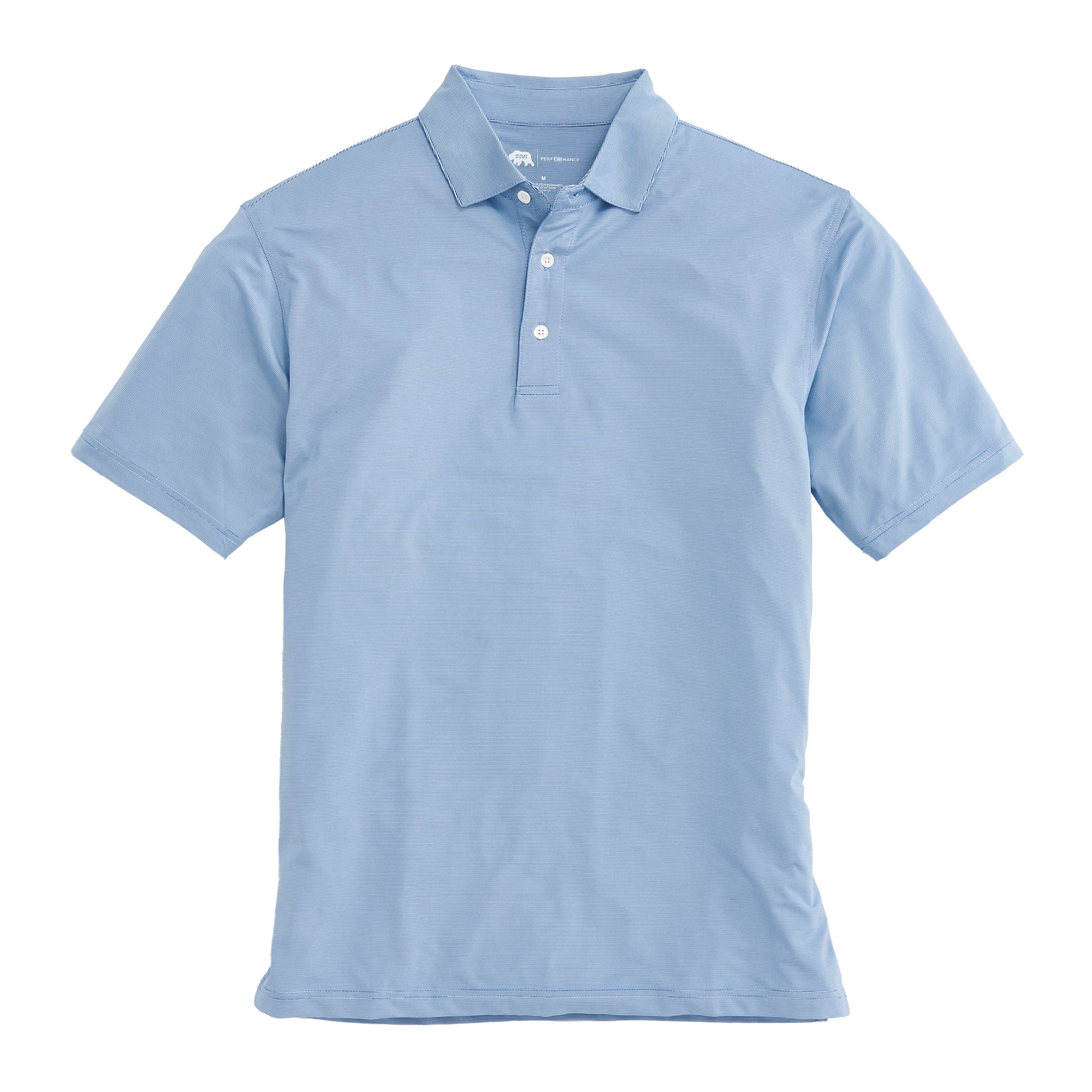 Performance Polo Shirt with Hairline Stripe - Sport Blue | Moisture-Wicking & Breathable Golf & Tennis Apparel for Men