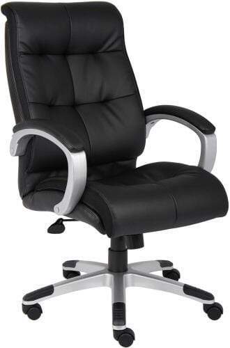 Premium Boss LeatherPlus High Back Executive Office Chair [B8771] - Ergonomic Support for Long Work Hours, Home Office & Conference Room Use