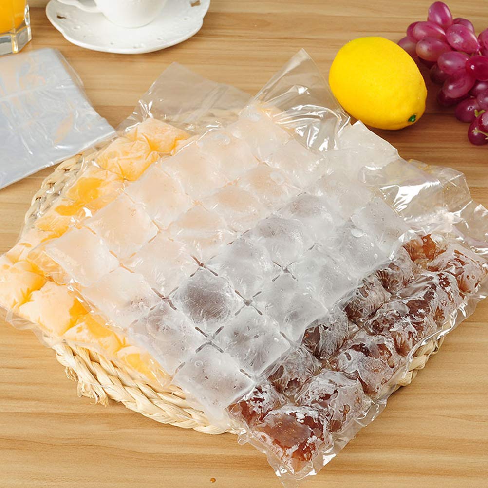DOITOOL 50-Pack Self-Sealing Disposable Ice Cube Bags - Reusable Ice Cube Mold Tray for Juice, Cocktails, Smoothies & Party Drinks - Perfect for Home, Bar, and Outdoor Gatherings