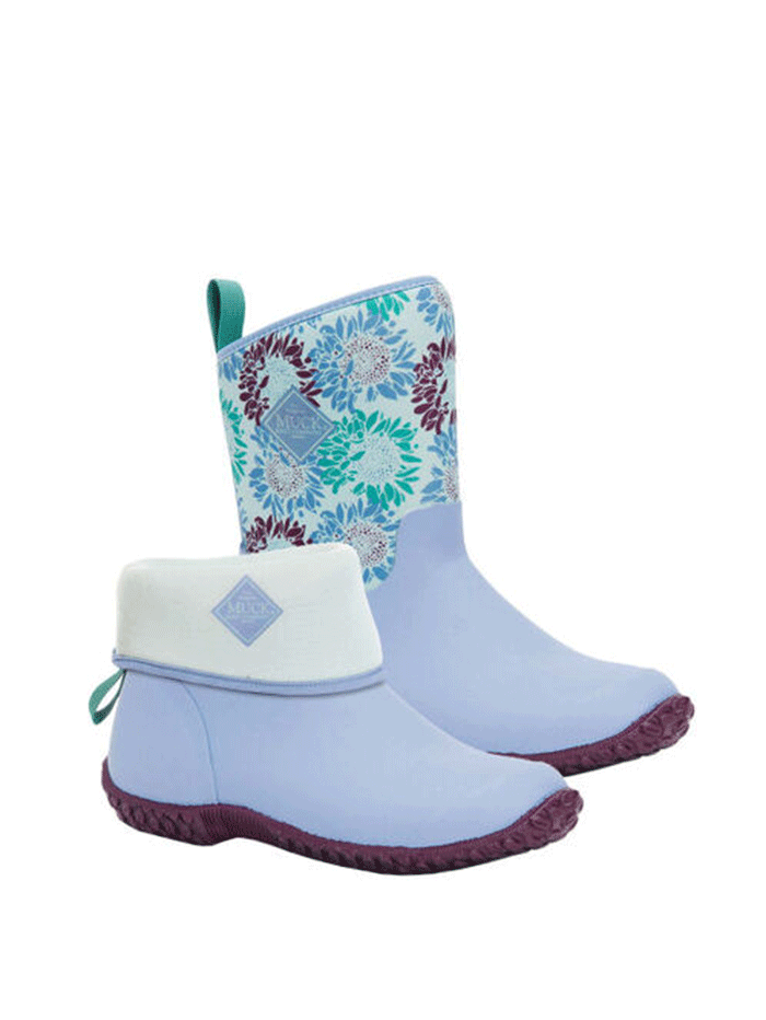 Muck WM2 2FLR Women's Muckster II Mid Boot - Waterproof Rubber Rain Boots for Women in Blue Iris - Perfect for Gardening, Farming & Outdoor Activities