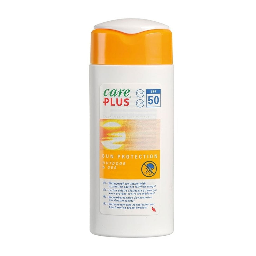Care Plus SPF50 Sunscreen Lotion 100ml - Waterproof & Broad Spectrum Protection for Outdoor, Beach & Sea Activities