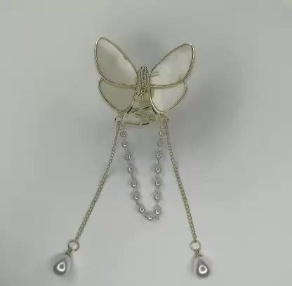 1 PCS White Marble Butterfly Hair Claw Clip for Women & Girls - Elegant Wedding Hair Accessory, Perfect for Bridal, Prom & Special Occasions