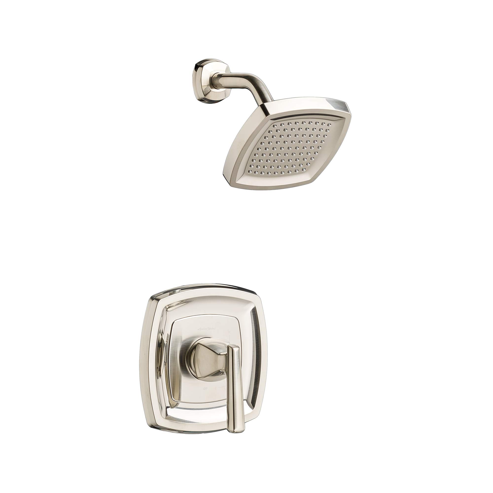 American Standard TU018507.295 Edgemere Shower Trim Kit with 1.8 GPM Water Saving Shower Head & Cartridge, Brushed Nickel Finish - Perfect for Bathroom Renovation & Water Conservation