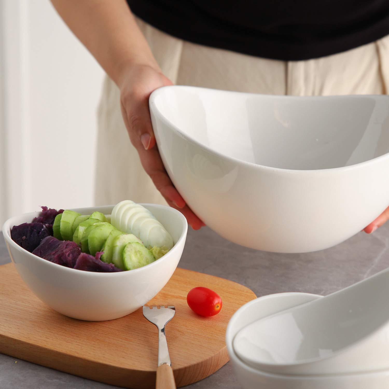6-Pack White Porcelain Serving Bowls - 10 oz Small Dessert Dishes for Ice Cream, Snacks, Appetizers & Candy | Durable Ceramic Bowls, Dishwasher Safe | Perfect for Parties, Restaurants & Home Entertaining