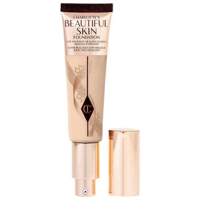Charlotte Tilbury Beautiful Skin Foundation with Hyaluronic Acid - Hydrating & Smoothing Makeup Base for Flawless Coverage - Perfect for Daily Wear & Special Occasions