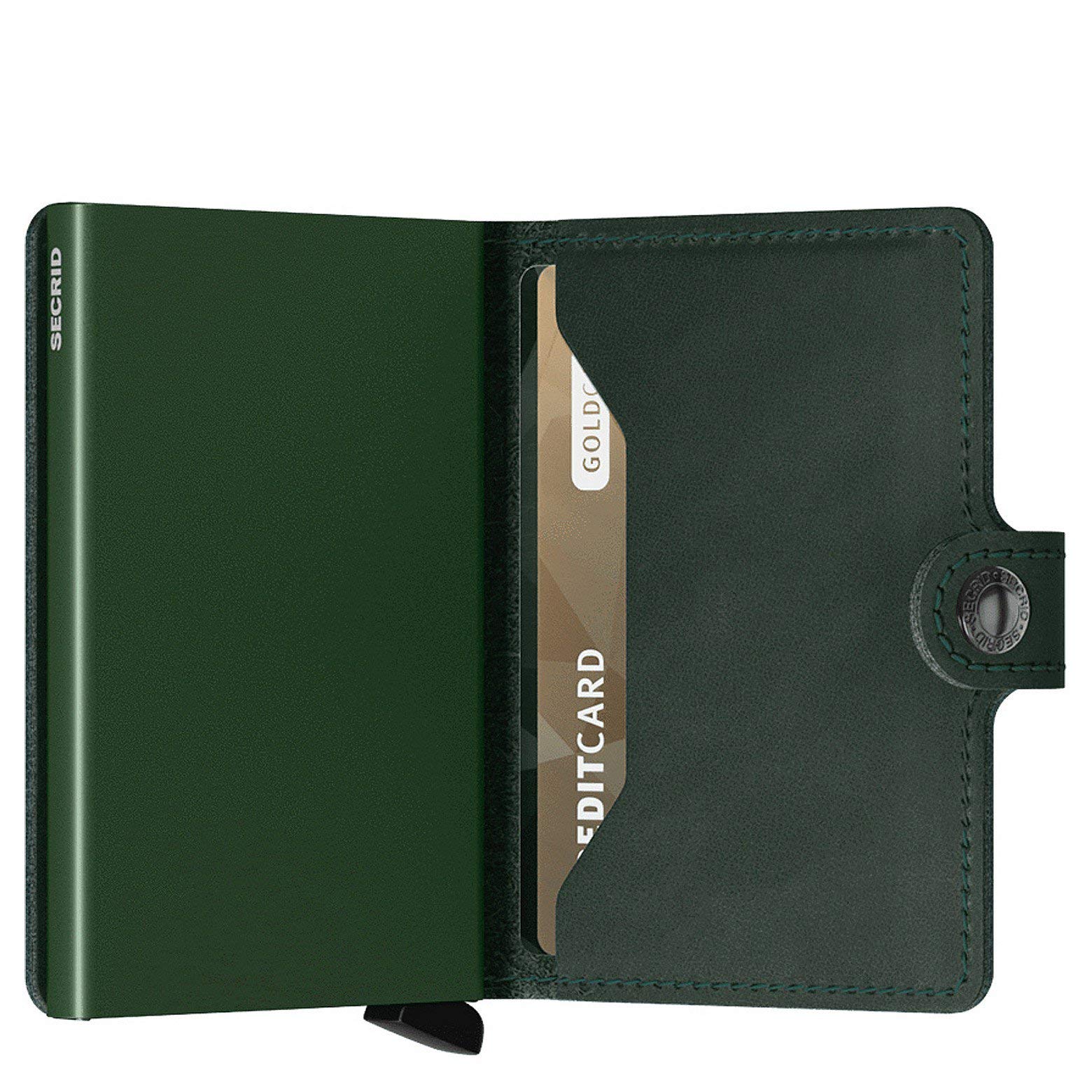 Secrid Men's Mini RFID Blocking Leather Wallet - Slim 16mm Brown Card Holder for 12 Cards | Premium Genuine Leather | Perfect for Travel, Business & Everyday Carry