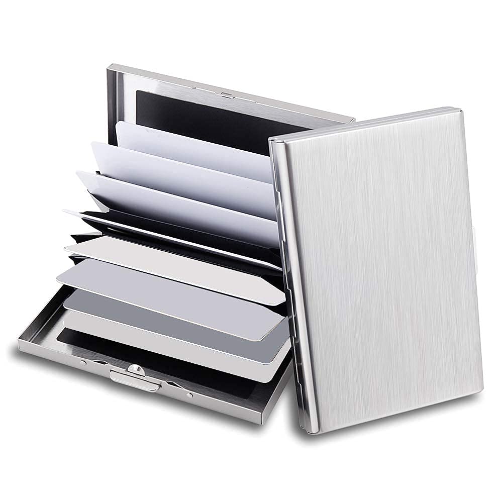 EASTNIGHTS RFID Blocking Metal Business Card Holder - 2 Pack Slim Credit Card Case for Men & Women | Perfect for Travel, Office & Everyday Use