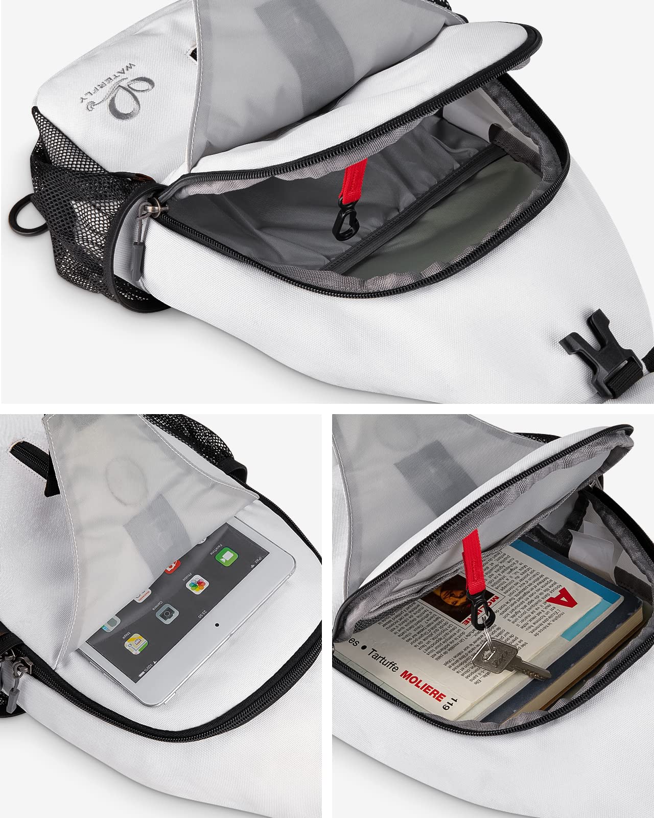 WATERFLY Crossbody Sling Backpack - Lightweight Travel Hiking Chest Bag for Men & Women - Perfect for Outdoor Adventures, Commuting and Daily Use